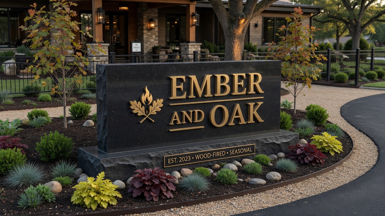 Restaurant monument sign